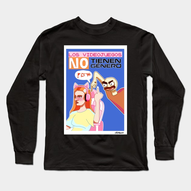 Video games have no gender Long Sleeve T-Shirt by miriam-miranda